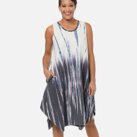 Snapdragon & Twig Dresses & Skirts - Snapdragon & Twig Cotton Modal Tie Dye Sleeveless Midi Dress Size L